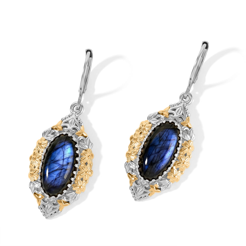 EverTrue Labradorite Fancy Earring Pure Yellow Brass  7.268  Ct._8631473