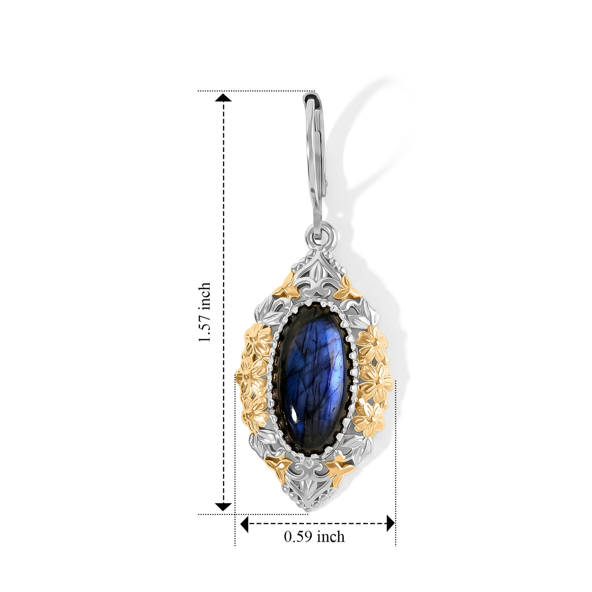 EverTrue - Labradorite Earring with Lever Back 7.26 Ct. 8631473 3