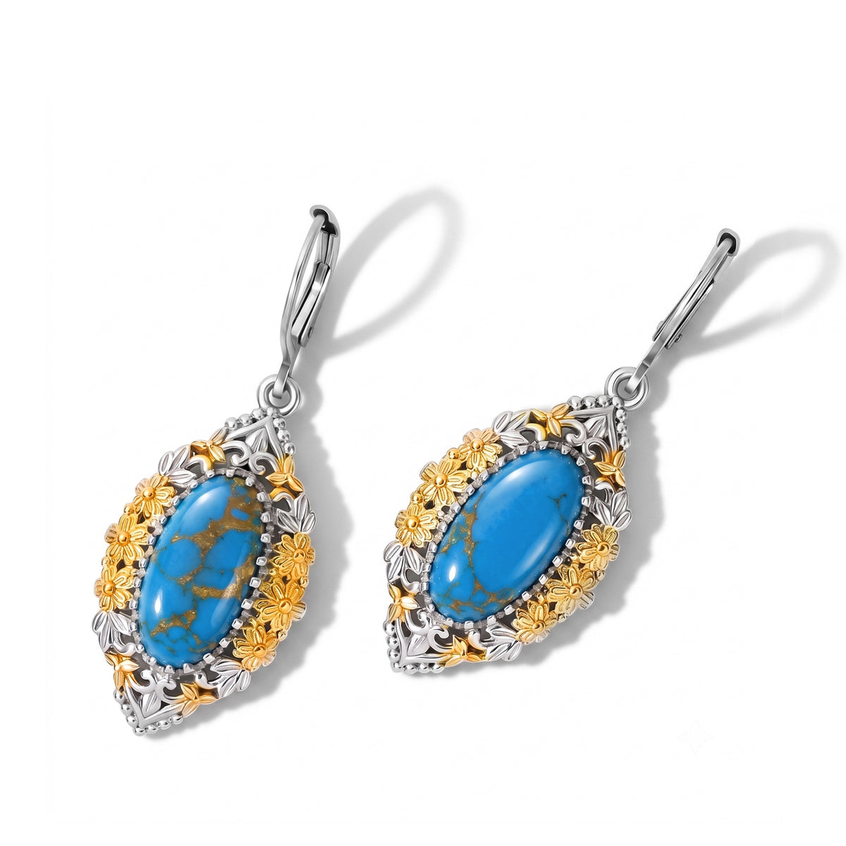 EverTrue - Blue Mojave Turquoise Earring with Lever Back 5.40 Ct. 8631479 0