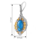 EverTrue Blue Mojave Turquoise Fancy Earring Pure Yellow Brass  5.404  Ct._8631479_4