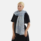 Geometric Print Multi-Colour Scarf (85x180cm) - Blue_8631504_2