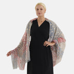 Geometric Print Multi-Colour Scarf (85x180cm) - Red_8631505_3