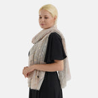 Geometric Print Multi-Colour Scarf (85x180cm) - Beige_8631507_3
