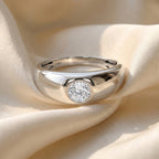Live From Vegas - Luxuriant - Lab Grown Diamond (SI/G-H) Solitaire Band Ring in Rhodium Overlay Sterling Silver 1.00 Ct._8631539_2