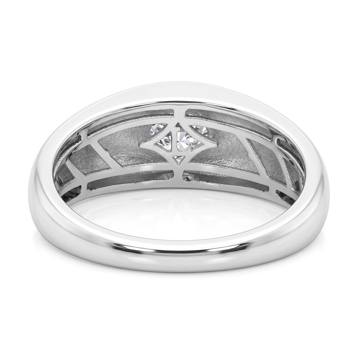 Live From Vegas - Luxuriant - Lab Grown Diamond (SI/G-H) Solitaire Band Ring in Rhodium Overlay Sterling Silver 1.00 Ct. 8631539 5
