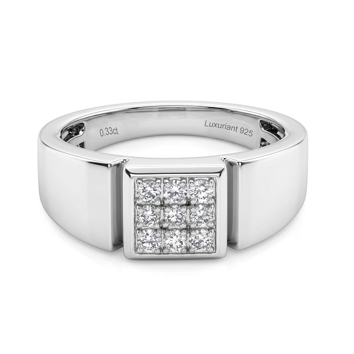 Live From Vegas - Luxuriant - Lab Grown Diamond (SI-G-H) Band Ring in Rhodium Overlay Sterling Silver 0.30 Ct. 8631549 1