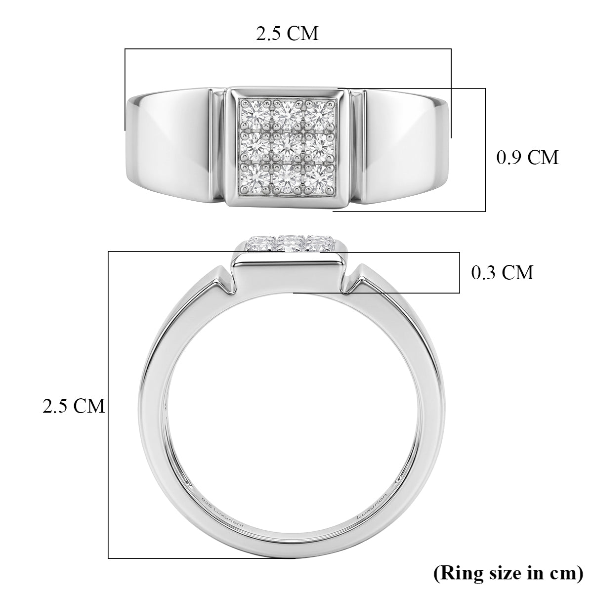 Live From Vegas - Luxuriant - Lab Grown Diamond (SI-G-H) Band Ring in Rhodium Overlay Sterling Silver 0.30 Ct. 8631549 6