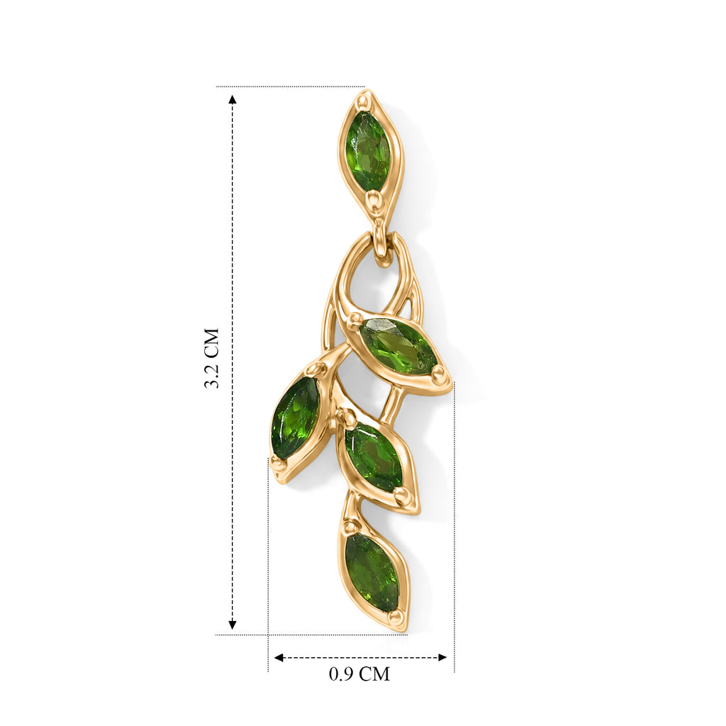 D'Joy - Natural Chrome Diopside Dangling Earring with Push Back in Yellow Gold Plated Sterling Silver 1.66 Ct._8632240_4
