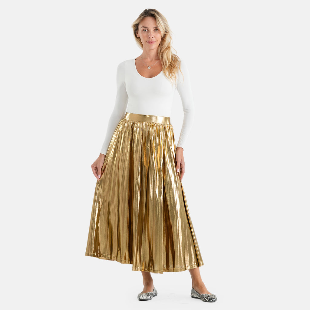 La Marey Patterned Skirt (Size - S/M) - Gold_8632890