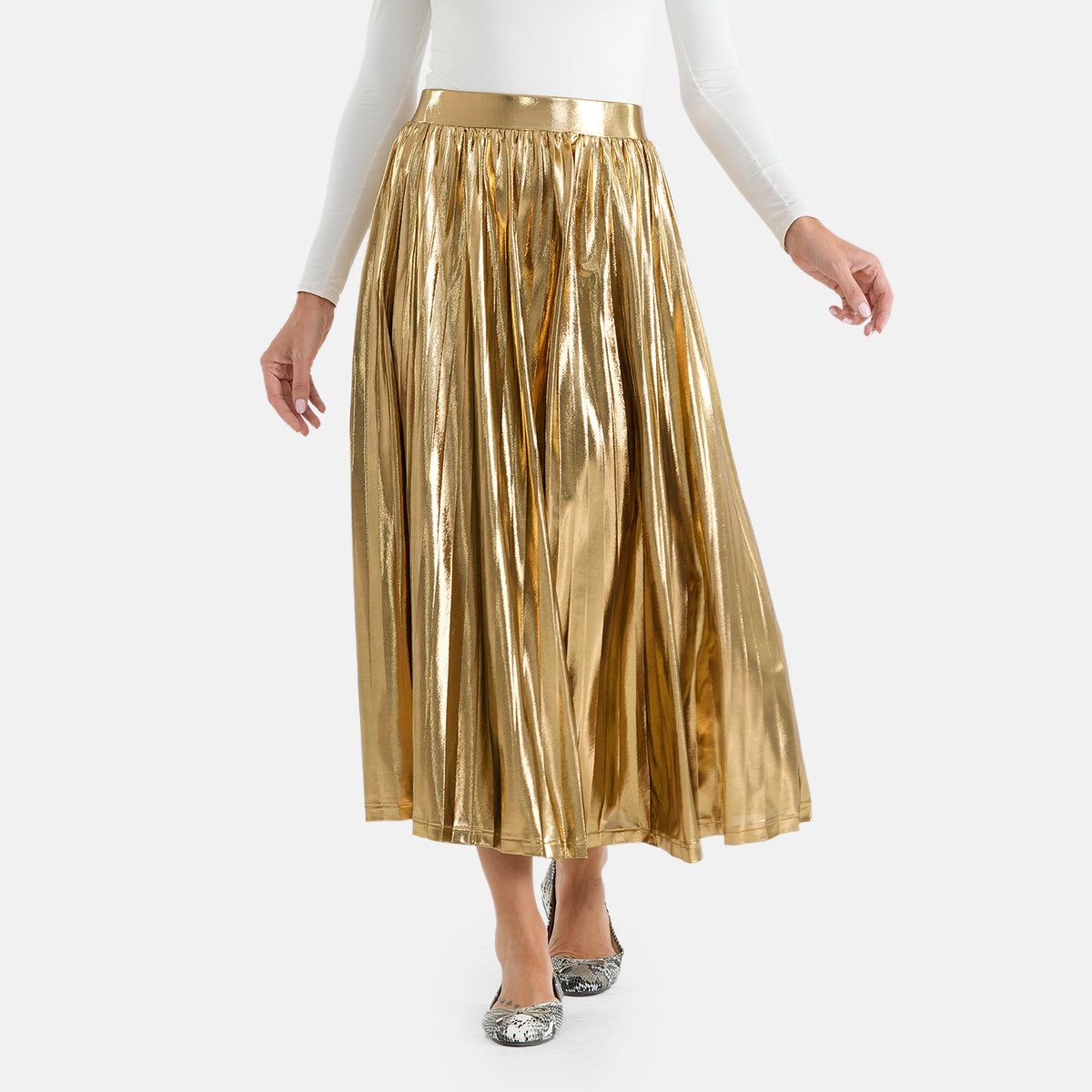 La Marey Patterned Skirt (Size - S-M) - Gold 8632890 3
