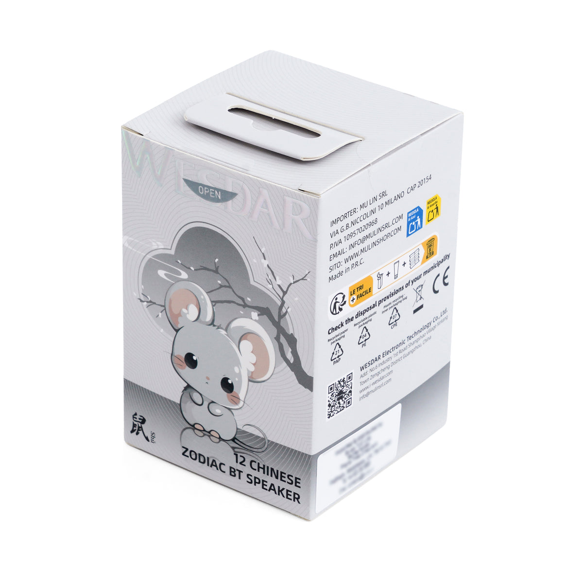 Chinese Zodiac Mouse-Shaped Bluetooth Speaker (Model - K-315S) with 3W Output, 300mAh Battery and Type-C Charging - White 8632963 4