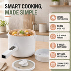 Electric Hot Pot Cooker, Steamer, Non-Stick Frying Pan - 700W - White_8632973_1