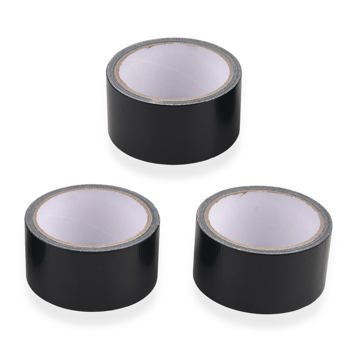 Set of 3 Heavy-Duty Multipurpose Duct Tape Rolls - Strong Adhesive Repair Tape - Black V32667622 3