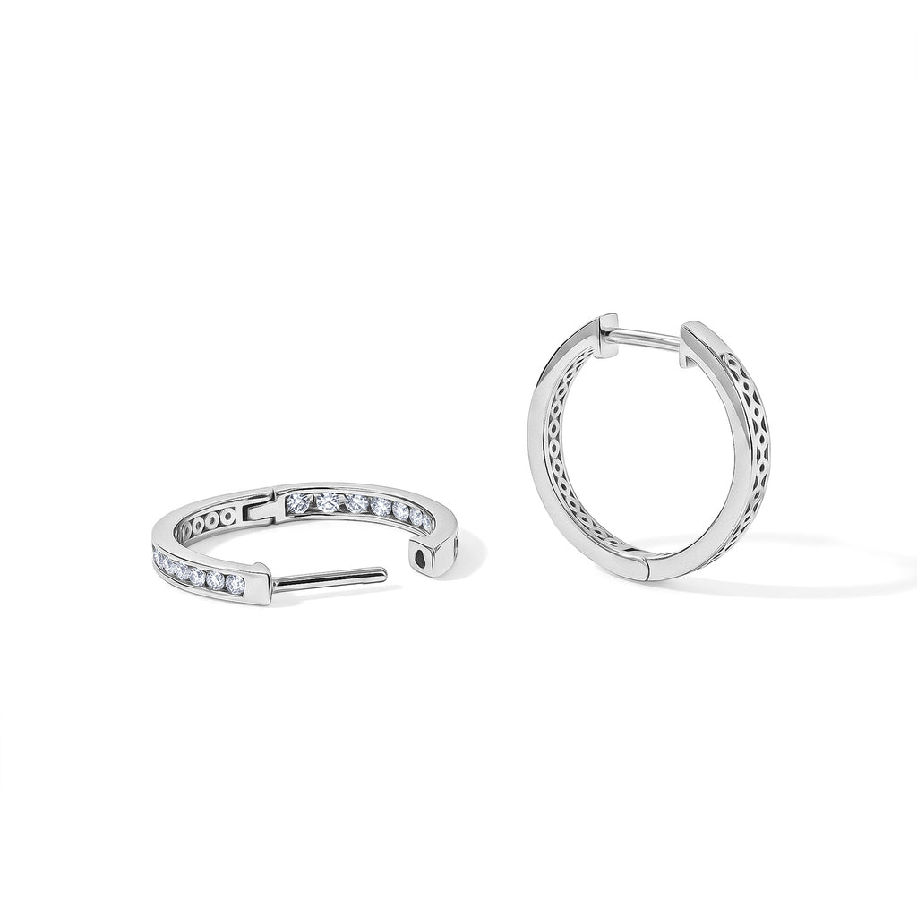 Luxuriant - Lab Grown Diamond (SI/G-H) Full Hoop Earring in Rhodium Overlay Sterling Silver 1.00 Ct._8633125_3