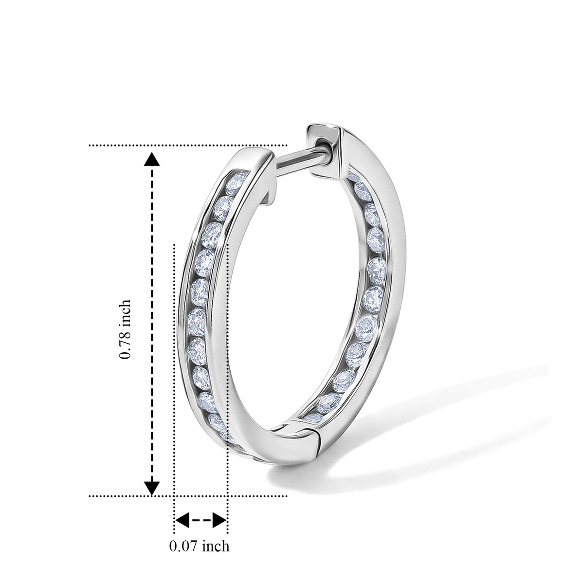 Luxuriant - Lab Grown Diamond (SI-G-H) Full Hoop Earring in Rhodium Overlay Sterling Silver 1.00 Ct. 8633125 5