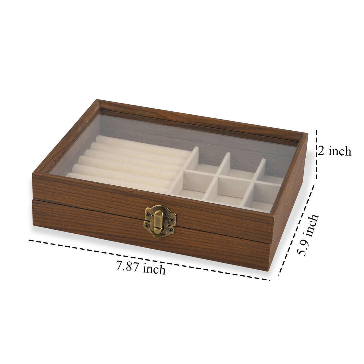 LIVMORE Patterned Jewellery Box (Size 7x5x2 in) - Cream &amp; Cream 8633159 4