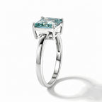 D'Joy - Paraiba Colour  Moissanite Solitaire Ring in Rhodium Overlay Sterling Silver 2.40 Ct._8634634_3