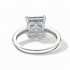 D'Joy - Paraiba Colour  Moissanite Solitaire Ring in Rhodium Overlay Sterling Silver 2.40 Ct._8634634_4