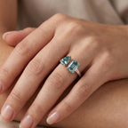 D'Joy - Paraiba Moissanite Toi-et-Moi Ring in Rhodium Overlay Sterling Silver 2.30 Ct._8634674_1