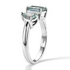 D'Joy - Paraiba Moissanite Toi-et-Moi Ring in Rhodium Overlay Sterling Silver 2.30 Ct._8634674_3