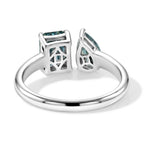 D'Joy - Paraiba Moissanite Toi-et-Moi Ring in Rhodium Overlay Sterling Silver 2.30 Ct._8634674_4