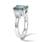 D'Joy - Paraiba Moissanite Trilogy Ring in Rhodium Overlay Sterling Silver 3.80 Ct._8634700_3