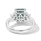 D'Joy - Paraiba Moissanite Trilogy Ring in Rhodium Overlay Sterling Silver 3.80 Ct._8634700_4