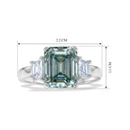 D'Joy - Paraiba Moissanite Trilogy Ring in Rhodium Overlay Sterling Silver 3.80 Ct._8634700_5