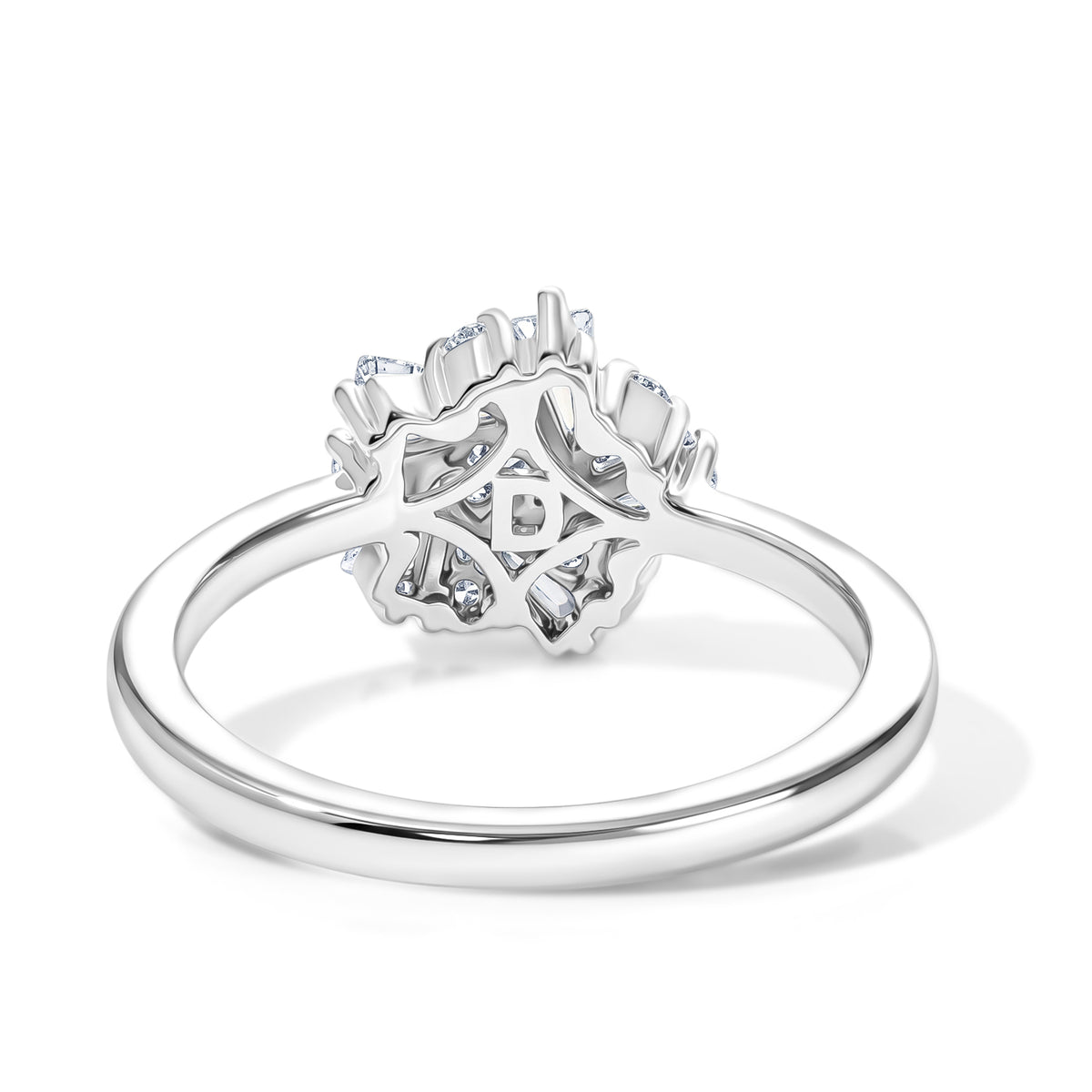 D'Joy - Moissanite Cluster Ring in Platinum Overlay Sterling Silver 8634777 5