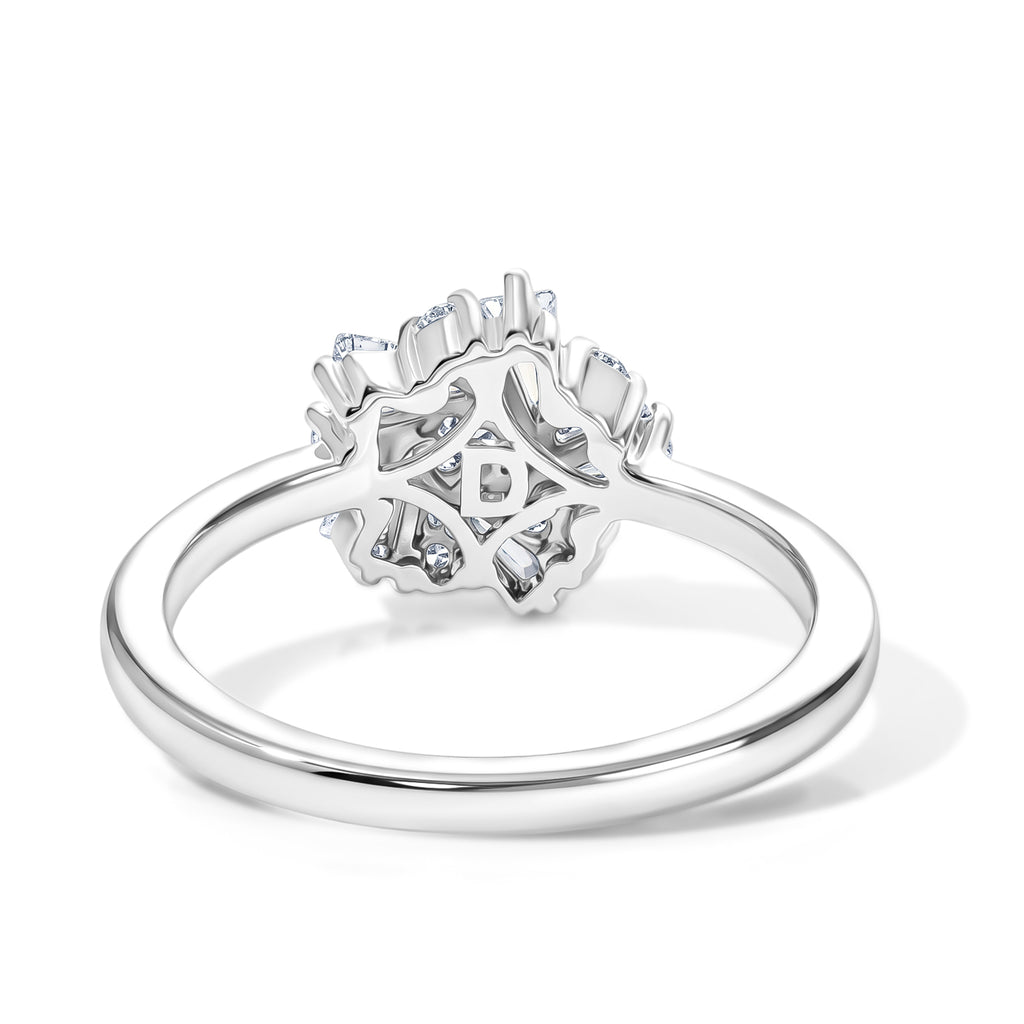 D'Joy - Moissanite Cluster Ring in Platinum Overlay Sterling Silver_8634778_4