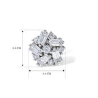 D'Joy - Moissanite Cluster Earring with Push Post in Platinum Overlay Sterling Silver_8634786_4