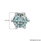 D'Joy - Paraiba Moissanite Solitaire Stud Push Post Earring in Rhodium Overlay Sterling Silver 1.88 Ct._8634798_5