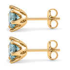 D'Joy - Paraiba Moissanite Solitaire Stud Push Post Earring in Yellow Gold Plated Sterling Silver 1.88 Ct._8634800_3