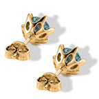 D'Joy - Paraiba Moissanite Solitaire Stud Push Post Earring in Yellow Gold Plated Sterling Silver 1.88 Ct._8634800_4