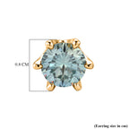 D'Joy - Paraiba Moissanite Solitaire Stud Push Post Earring in Yellow Gold Plated Sterling Silver 1.88 Ct._8634800_5