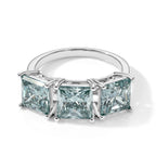 D'Joy - Paraiba Moissanite Trilogy Ring in Rhodium Overlay Sterling Silver 5.10 Ct._8634801