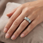 D'Joy - Paraiba Moissanite Trilogy Ring in Rhodium Overlay Sterling Silver 5.10 Ct._8634801_1