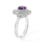 Natural Zambian Amethyst Solitaire Rosette Ring_8634813_3