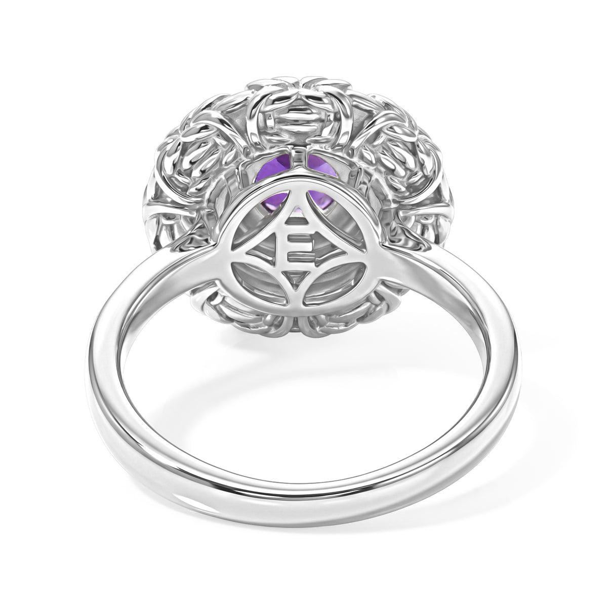 Natural Zambian Amethyst Solitaire Rosette Ring 8634847 3