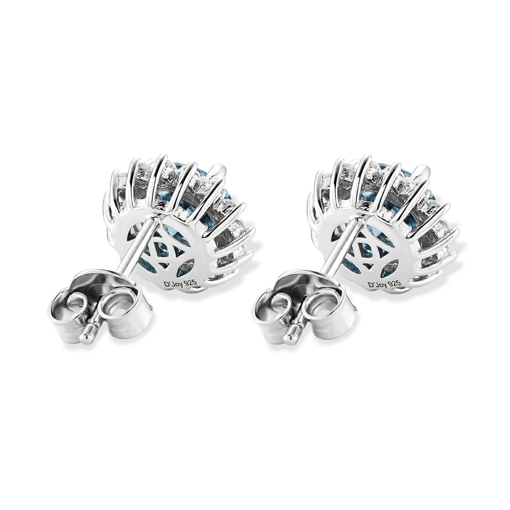 D'Joy - Moissanite Push Back Halo Earring in Rhodium Overlay Sterling Silver 1.90 Ct._8634881_4