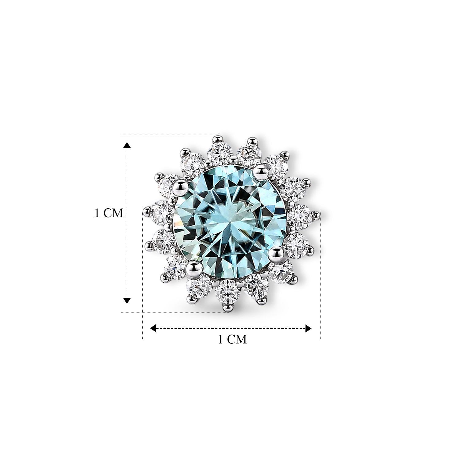 D'Joy - Moissanite Push Back Halo Earring in Rhodium Overlay Sterling Silver 1.90 Ct. V32519331 6