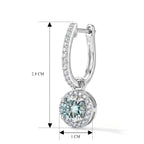 D'Joy - Paraiba Moissanite Hoop Drop Earring with Clasp in Rhodium Overlay Sterling Silver 2.37 Ct._8634882_4
