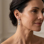 D'Joy - Moissanite Dangling Earring with Push Post in Platinum Overlay Sterling Silver 1.00 Ct._8634903_1