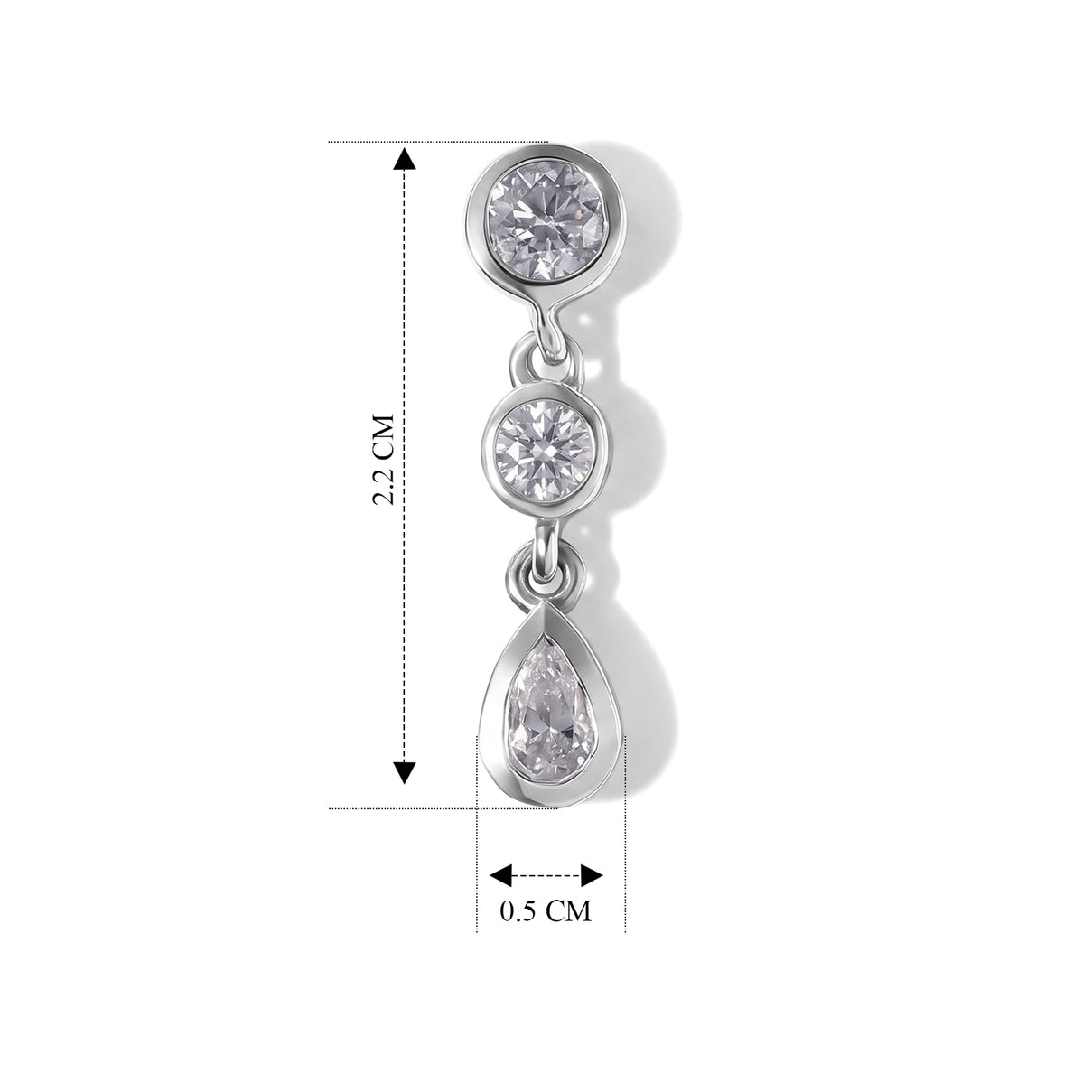 D'Joy - Moissanite Dangling Earring with Push Post in Platinum Overlay Sterling Silver 1.00 Ct. 8634903 4