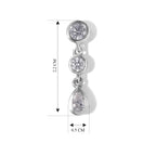 D'Joy - Moissanite Dangling Earring with Push Post in Platinum Overlay Sterling Silver 1.00 Ct._8634903_4