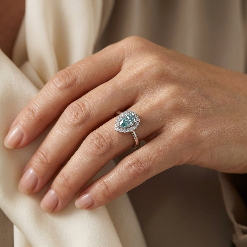 D'Joy - Paraiba Moissanite Halo Ring in Rhodium Overlay Sterling Silver 1.25 Ct._8634938_1