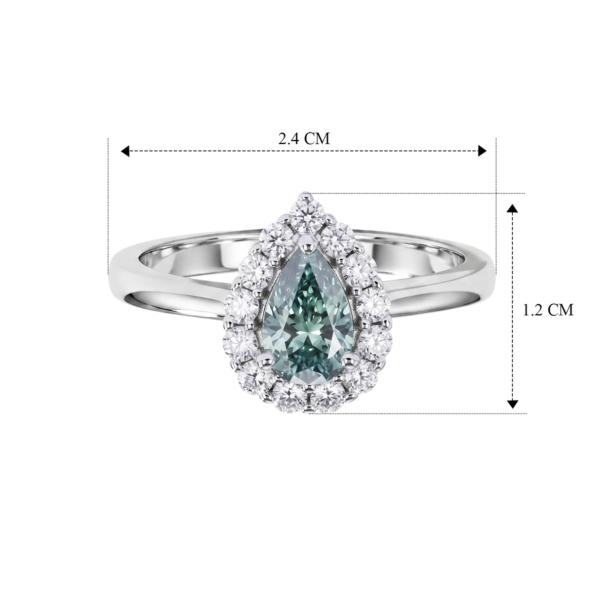 D'Joy - Paraiba Moissanite Halo Ring in Rhodium Overlay Sterling Silver 1.25 Ct. 8634938 6