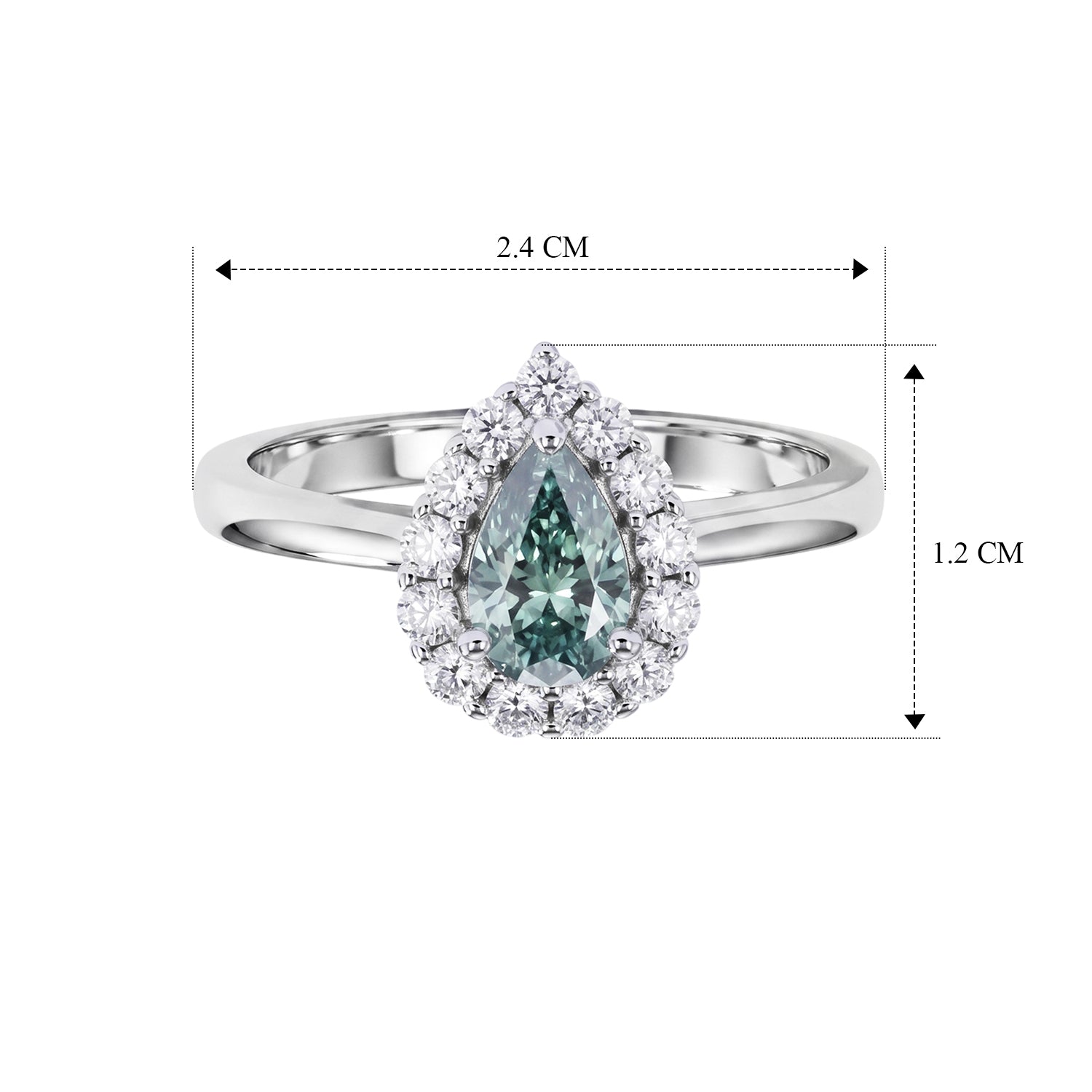 D'Joy - Paraiba Moissanite Halo Ring in Rhodium Overlay Sterling Silver 1.25 Ct. 8634938 6