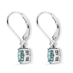 D'Joy - Paraiba Moissanite Solitaire Lever Back Earring in Rhodium Overlay Sterling Silver 1.50 Ct._8634972_3
