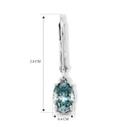 D'Joy - Paraiba Moissanite Solitaire Lever Back Earring in Rhodium Overlay Sterling Silver 1.50 Ct._8634972_5
